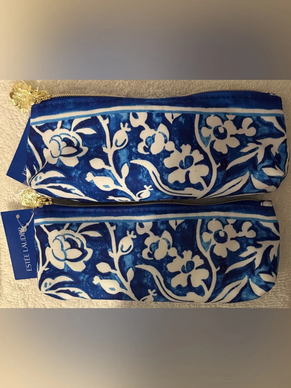 Estee Lauder Revitalizing Skincare & Lip Bundle with Blue Royale Cosmetic Bags